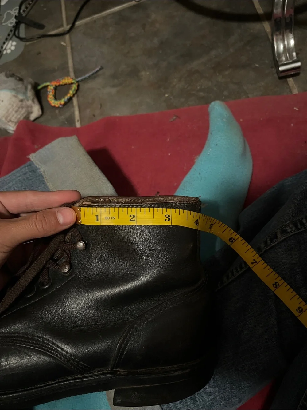 Men's Black Lace-Up vintage Leather Boots “Nitrene” brand I believe